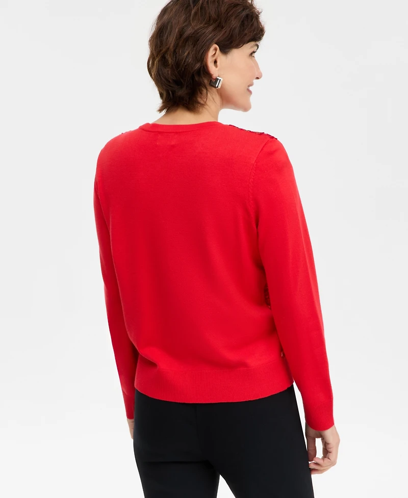 Jm Collection Women's Metallic Jacquard-Front Party Cardigan, Macy's Exclusive