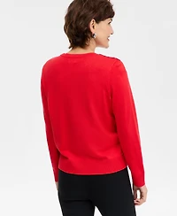 Jm Collection Women's Metallic Jacquard-Front Party Cardigan, Macy's Exclusive