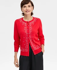 Jm Collection Women's Embellished Border Party Cardigan, Macy's Exclusive