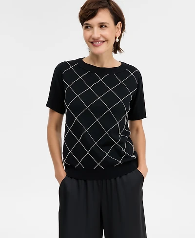 Jm Collection Petite Embellished Boat Neck Sweater, Macy's Exclusive