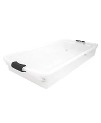 Homz 60 Quart Underbed Storage Container Bins with Latching Lid, Clear (2 Pack
