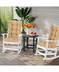 Aoodor Outdoor 42"x 20" x5" Tufted Back Cushions Patio Replacement Chair Cushion with Ties, Water and Fade Resistant for All Weather, S