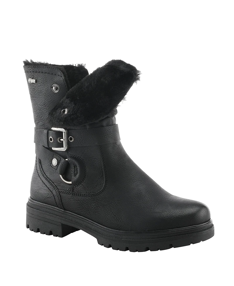 Spring Step Francala Foldover Faux Fur Booties with Relife Shock Absorbing Sole