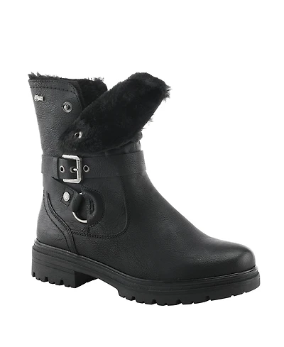 Spring Step Francala Foldover Faux Fur Booties with Relife Shock Absorbing Sole
