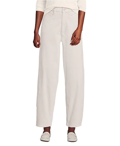 Lands' End Women's Corduroy High Rise Barrel Leg Ankle Pants