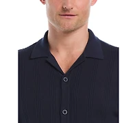Cubavera Men's Short Sleeve Camp Collar Sweater Button-Front Shirt