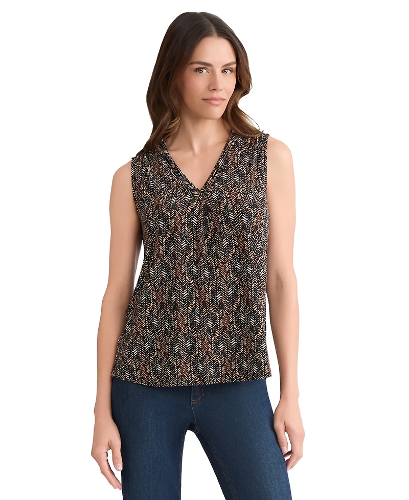Jones New York Petite V-Neck Pull-On Top