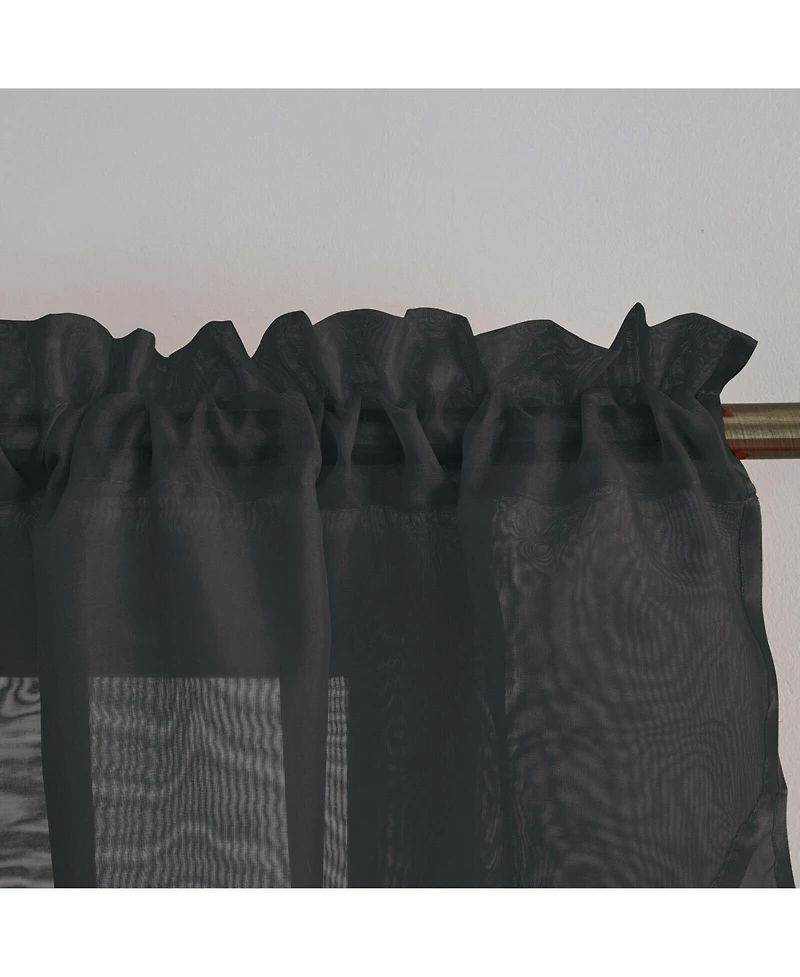 Kate Aurora Living Double Layered Sheer Rod Pocket Ascot Window Valances