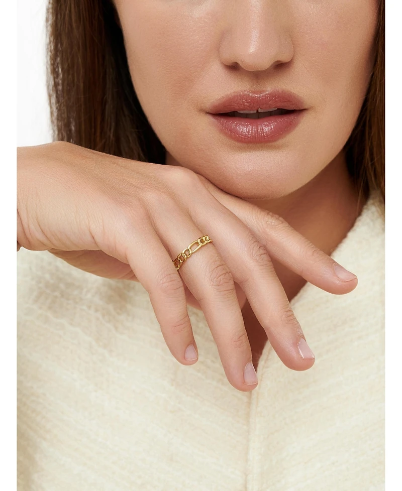 Devata Figaro Link Ring in Gold Plated Sterling Silver