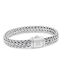 Devata Dragon Bone Oval 9mm Chain Bracelet in Sterling Silver, Large 8.0 in