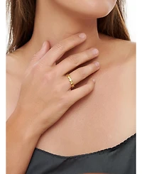 Devata Oval Link Ring Gold Plated Sterling Silver,
