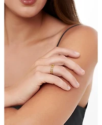 Devata Open Heart Ring Gold Plated Sterling Silver, 9