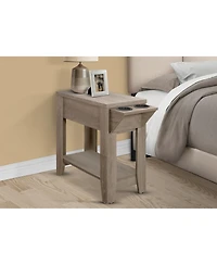 Accent Table, Side, End, Storage, Lamp, Living Room, Bedroom, Dark Taupe Laminate, Transitional