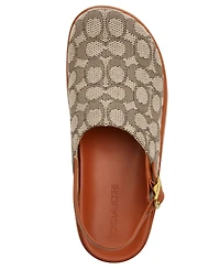 Coach Women's Sculpted C Signature Jacquard Logo Platform Clogs