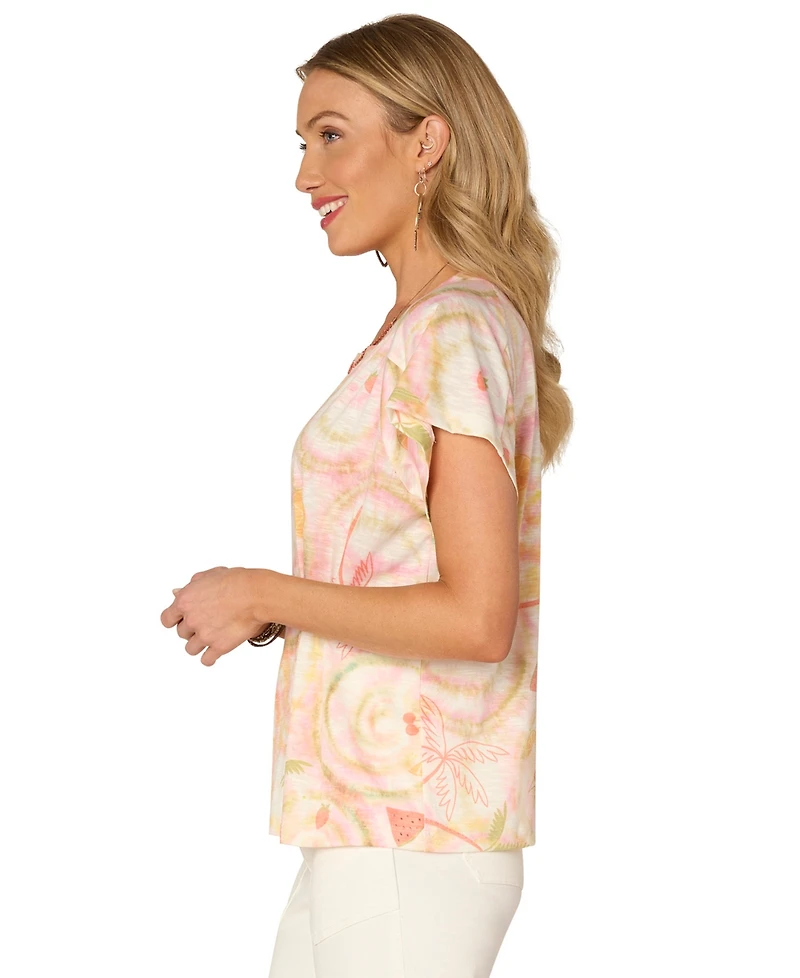 Democracy Women's Petite Short Sleeve Top