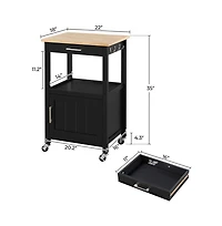 Yaheetech 35" H Kitchen Island Cart Storage Rolling