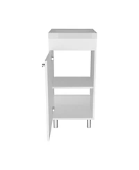 Depot E-Shop Valdez Bathroom Vanity, 1 Door, 4 Legs, 2 Shelves, White