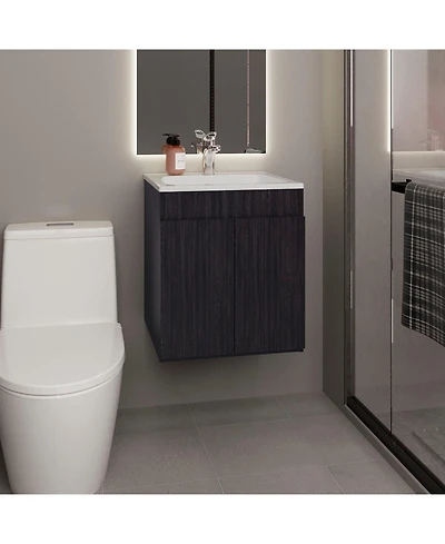 Depot E-Shop Rayle Bathroom Vanity, 2 Doors, White