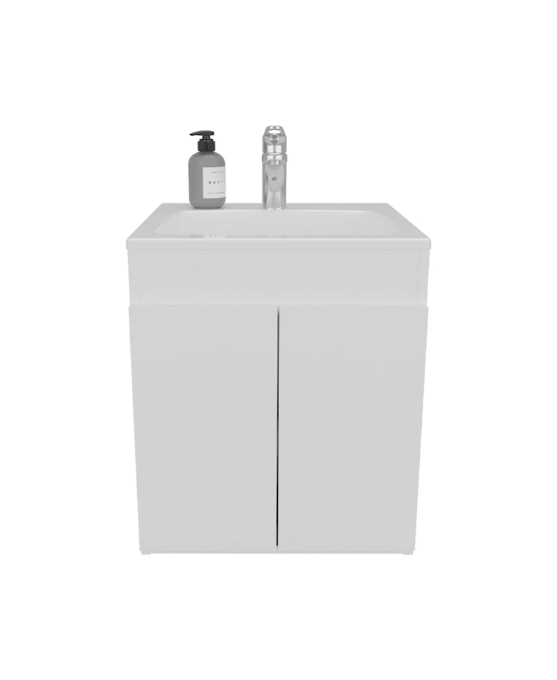 Depot E-Shop Rayle Bathroom Vanity, 2 Doors, White