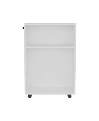 Saltillo Storage Cart, 2 Shelves, 4 Wheels, White