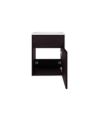 Depot E-Shop Chisana Bathroom Vanity, 1 Door, Black Wengue