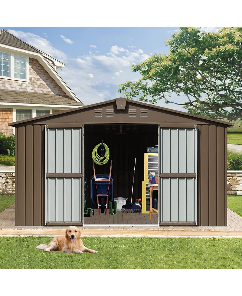 Clihome -ft x 11-ft Galvanized steel Storage Shed