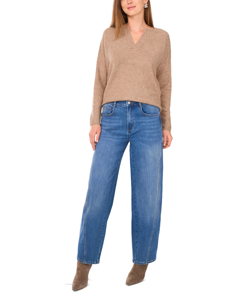 Vince Camuto Women's Cozy V-Neck Dropped-Shoulder Sweater