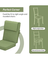 Aoodor Patio High Back Chair Cushion Olefin Fabric Slipcover Sponge Foam 46 x 21 x 4 Inch, Set of 4 (Only Cushions)