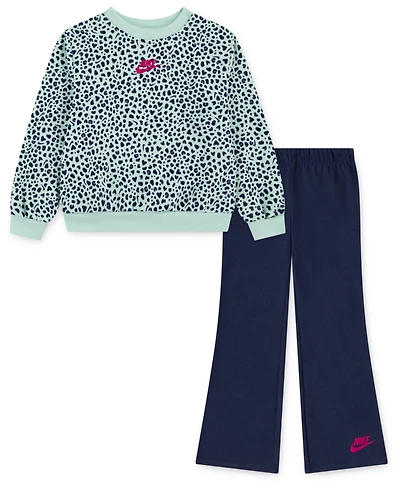 Nike Toddlers & Little Girls 4T-6X 2-Piece Kick Flare Printed Top and Leggings Set
