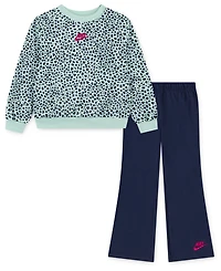 Nike Toddlers & Little Girls 4T-6X 2-Piece Kick Flare Printed Top and Leggings Set