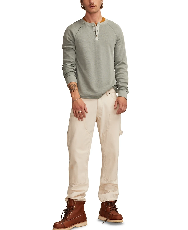 Lucky Brand Men's Birdseye Thermal Henley Long-Sleeve T-Shirt