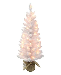 3' Pre-Lit Tree with 50 Underwriters Laboratories Clear Incandescent Lights and Burlap Base, 97 Tips