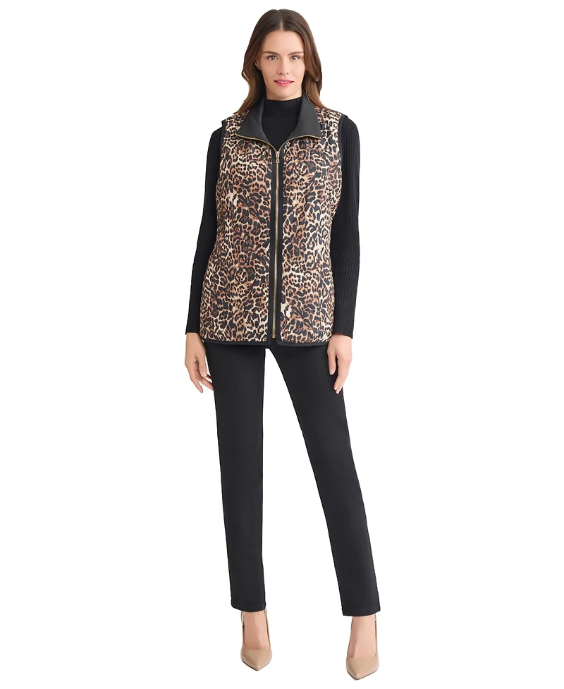 Jones New York Women's Zip-Front Quilted Vest Jacket