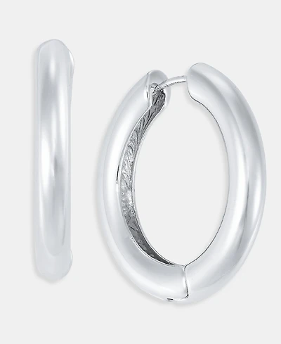 On 34th Medium Silver-Tone Hoop Earrings, Macy's Exclusive