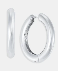On 34th Medium Silver-Tone Hoop Earrings, Macy's Exclusive