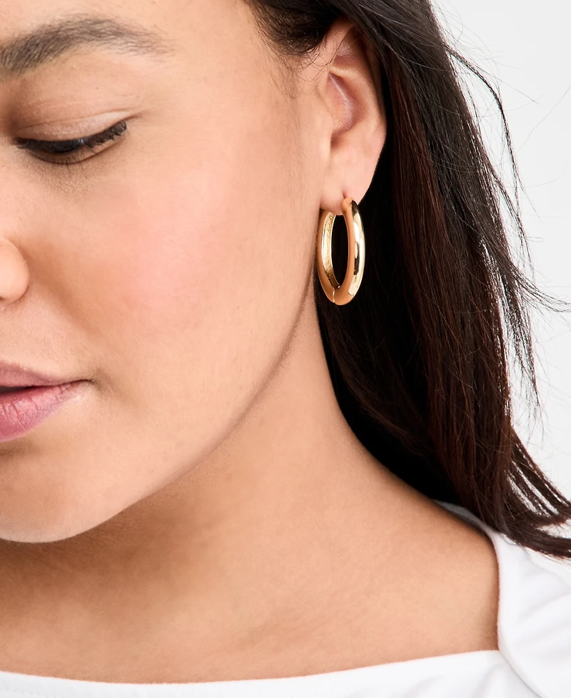On 34th Medium Gold-Tone Hoop Earrings, Macy's Exclusive