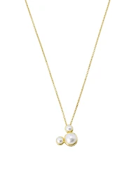 Disney Glass Cultivated Pearl Mickey Pendant Necklace and Hoop Earring Set
