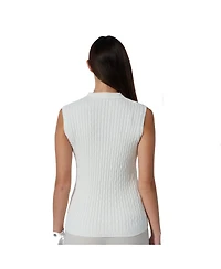 Daily Sports Women's Madelene Cable Knit Sleeveless Golf Polo
