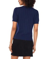 Vince Camuto Women's Short Sleeve Ribbed Cardigan Sweater