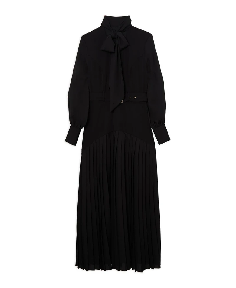 Karen Millen Jersey Ponte Georgette Mix Midi Dress