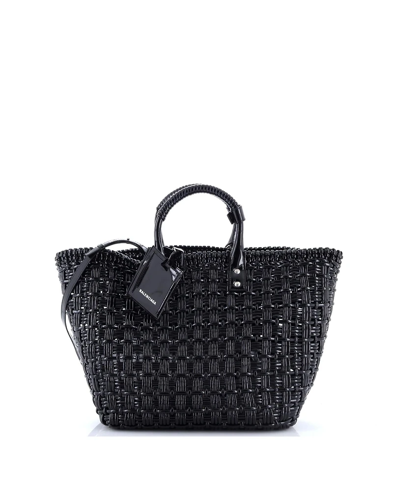 Pre-Owned Balenciaga Small Bistro Panier Bag Woven Faux Leather