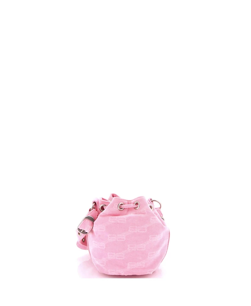 Pre-Owned Balenciaga Xs Le Cagole Giant Studs Bucket Bag Bb Denim