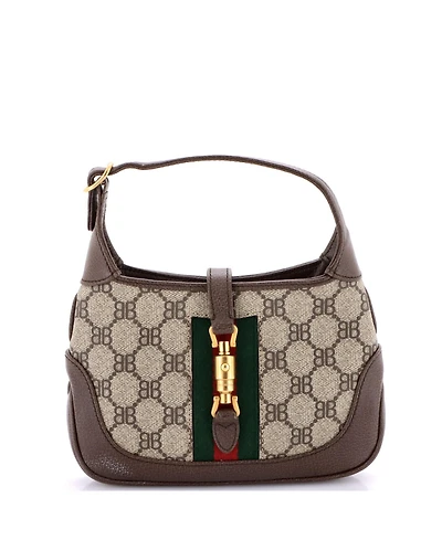 Pre-Owned Balenciaga Mini x Gucci The Hacker Project Jackie 1961 Hobo Bb Coated Canvas