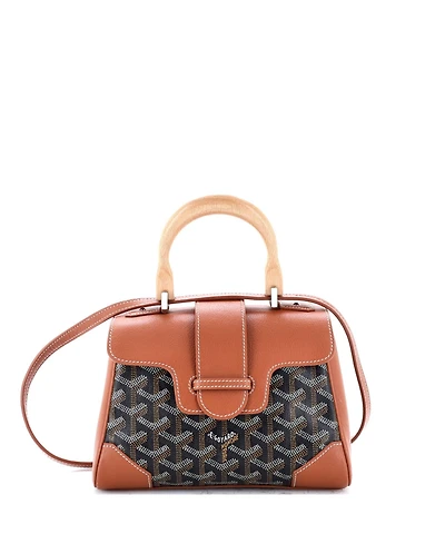 Pre-Owned Goyard Mini Saigon Top Handle Bag Coated Canvas with Leather
