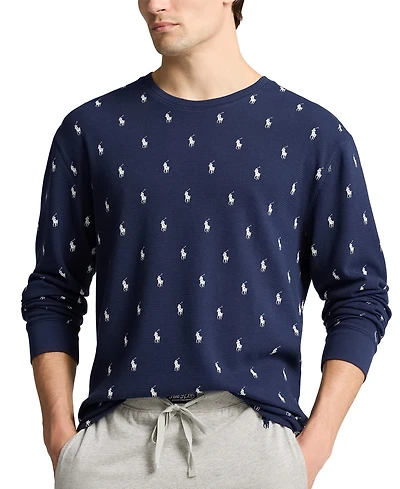 Polo Ralph Lauren Men's Thermal Printed Long Sleeve Pajama Shirt