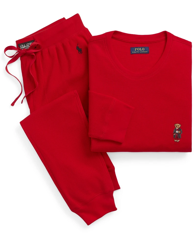 Polo Ralph Lauren Men's 2-Piece Thermal Bear Shirt and Pajama Joggers Set