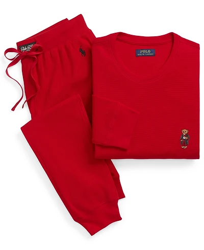 Polo Ralph Lauren Men's 2-Piece Thermal Bear Shirt and Pajama Joggers Set