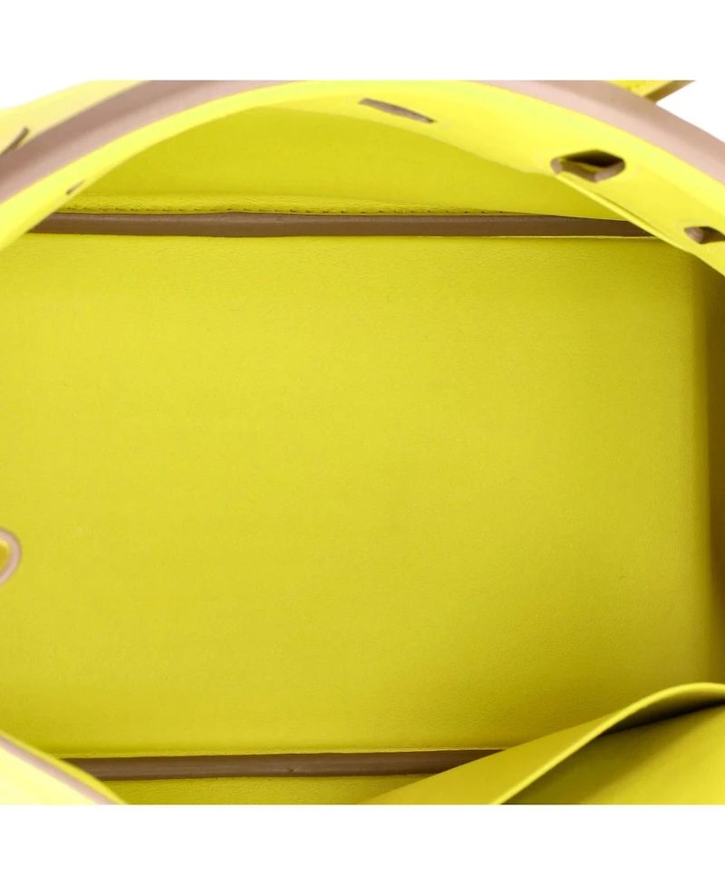Pre-Owned Hermes Birkin 25 Handbag Yellow Swift with Palladium Hardware