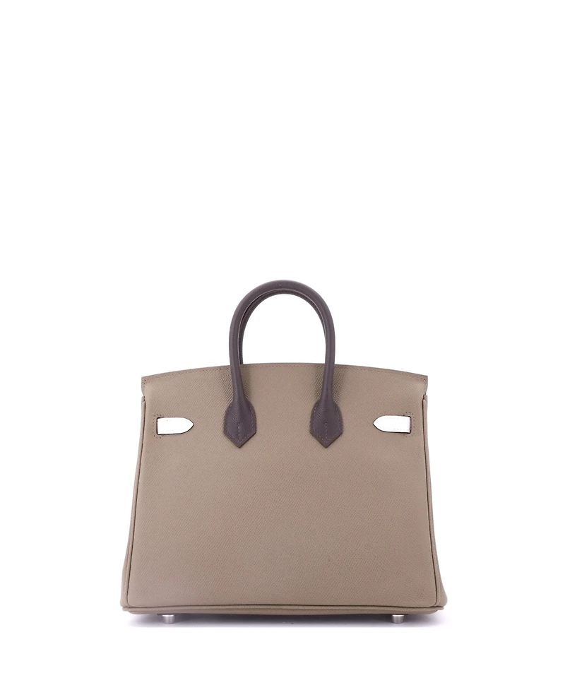 Pre-Owned Hermes Birkin 25 Handbag Tricolor Epsom with Palladium Hardware