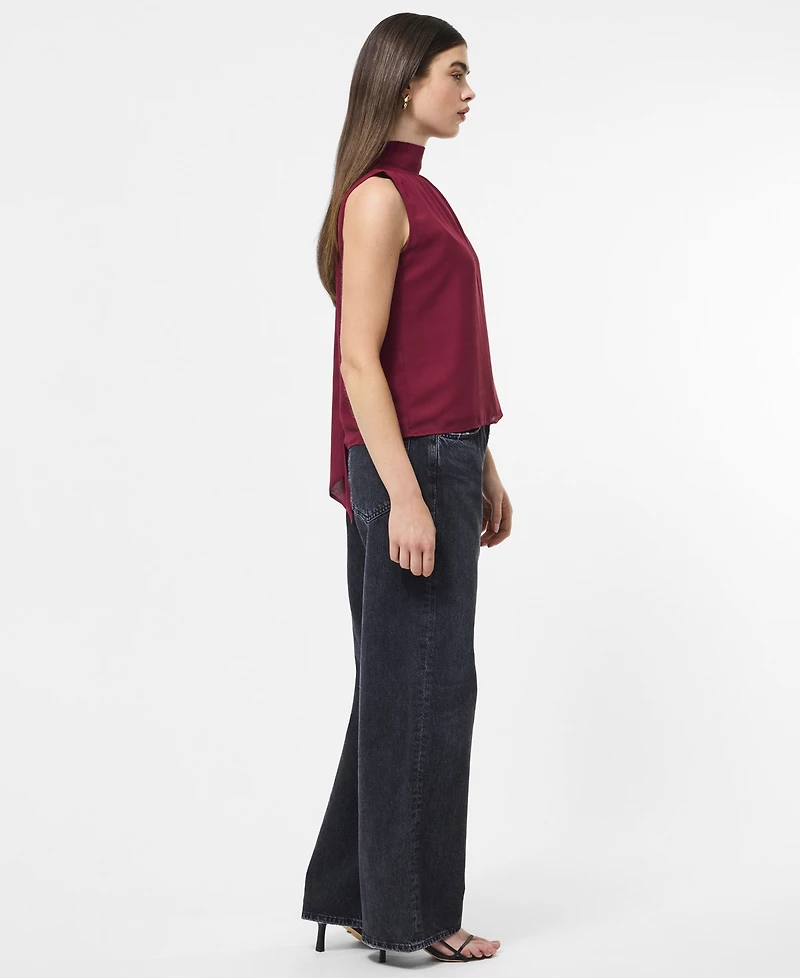 Fcuk Women's Marina Chiffon Sleeveless Bow Top